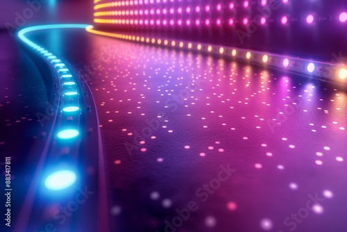 Curved LED light pathway