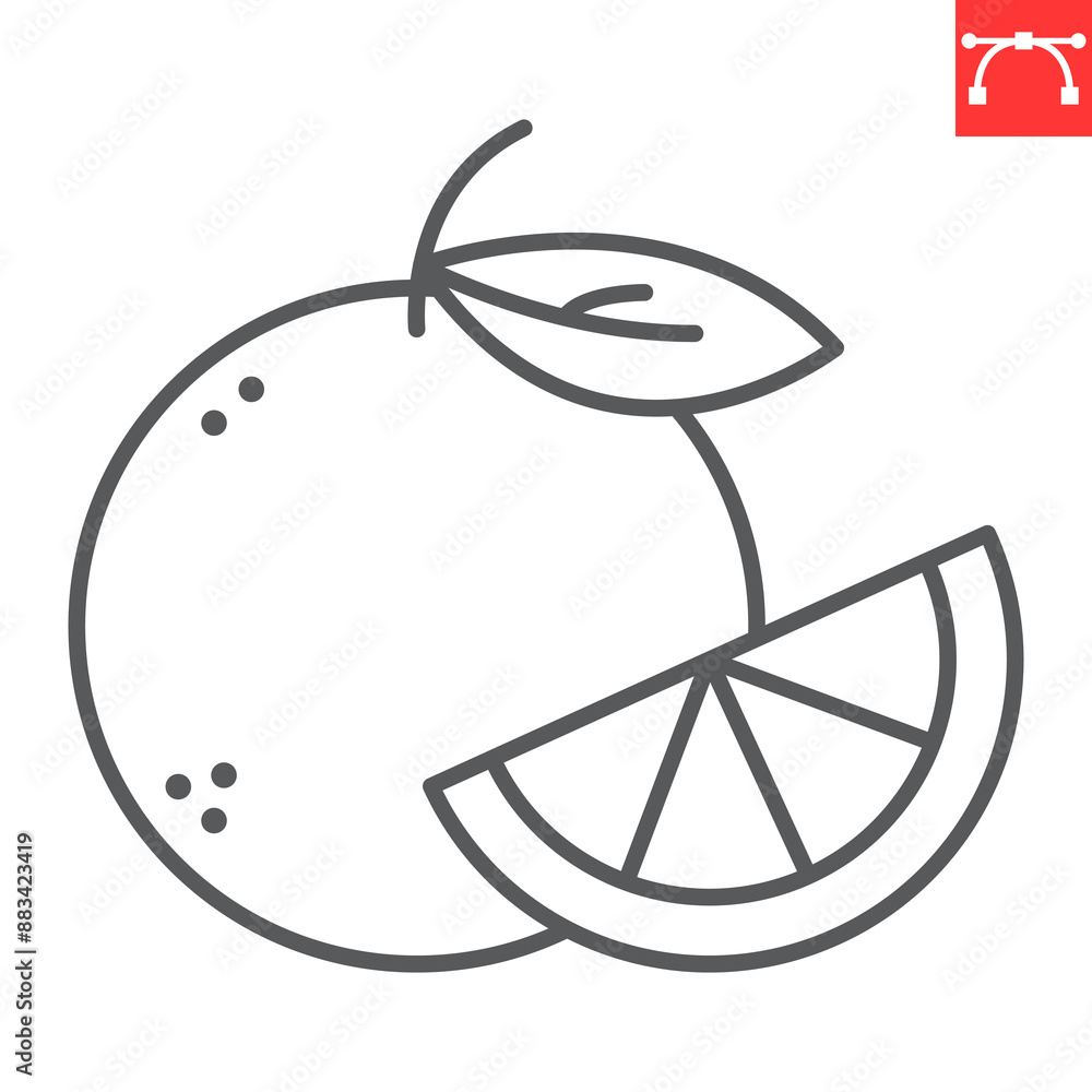 Orange fruit line icon, fresh and fruit, orange vector icon, vector graphics, editable stroke outline sign, eps 10. Orange fruit line icon, fresh and fruit, orange vector icon, vector graphics, editable stroke outline sign, eps 10.
