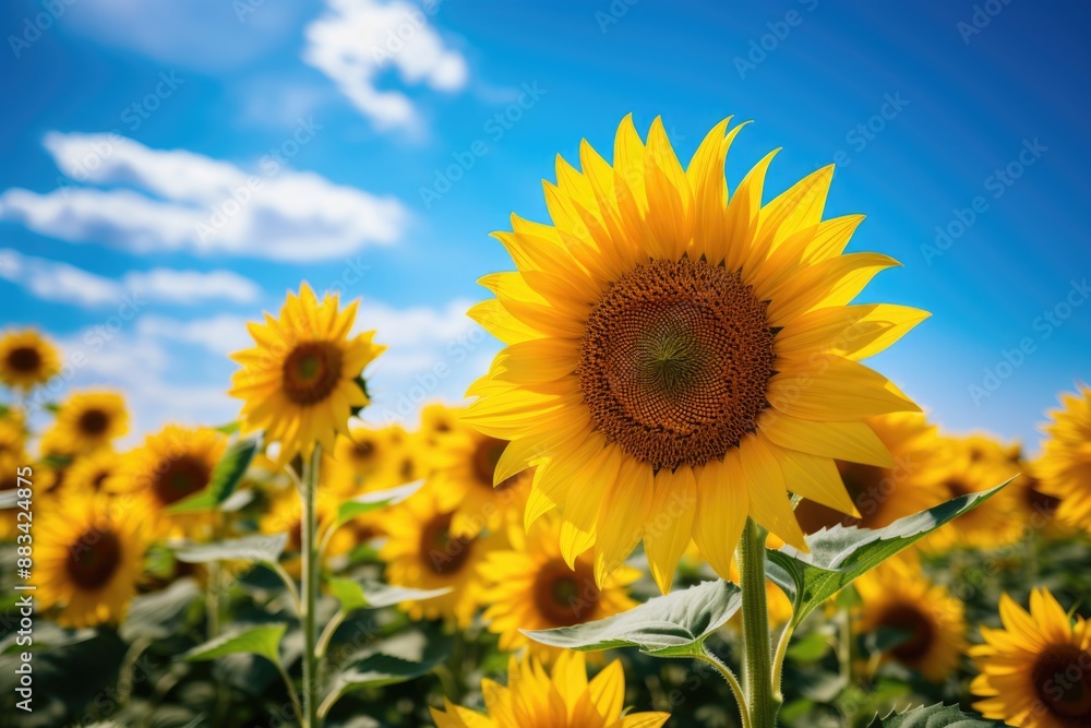 Sunshine Splendor: Vibrant Sunflower Field Basking in Light Sunshine Splendor: Vibrant Sunflower Field Basking in Light
