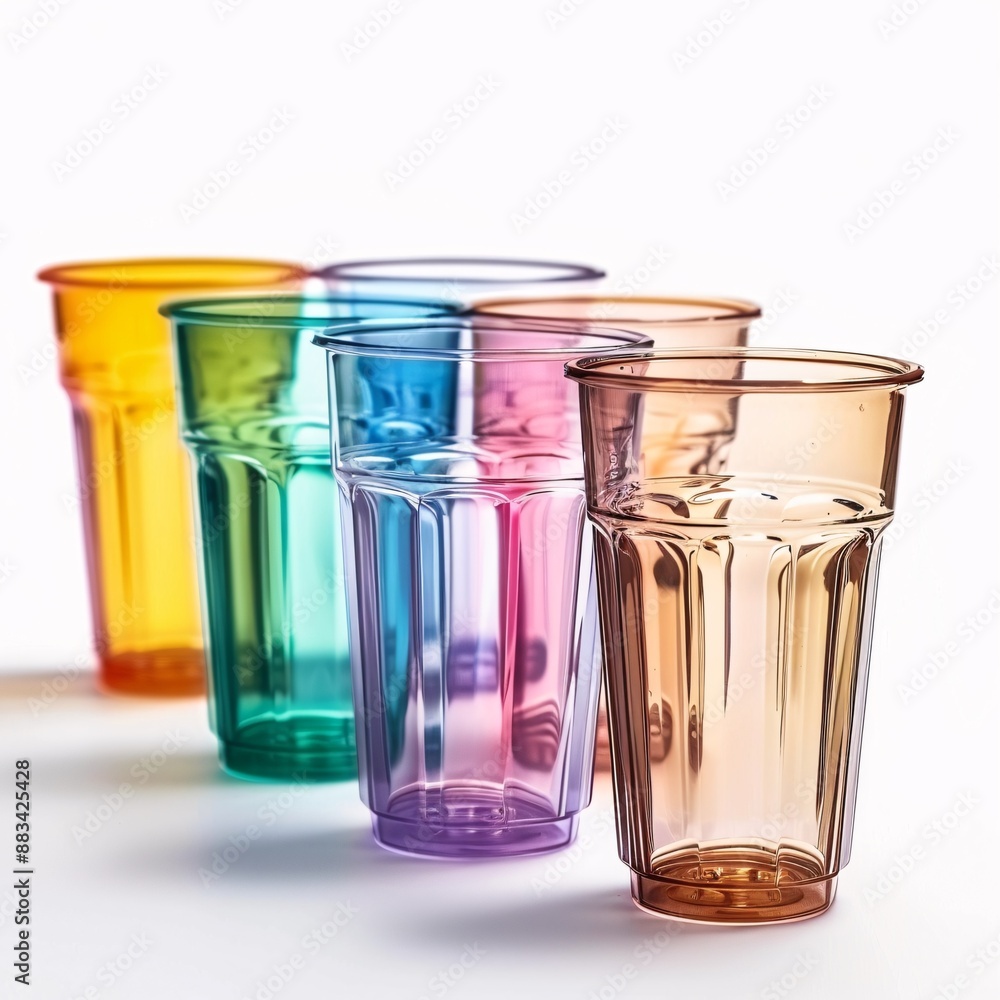 a lot of colored plastic glass on a white background isolated. clipping path
a lot of colored plastic glass on a white background isolated. clipping path