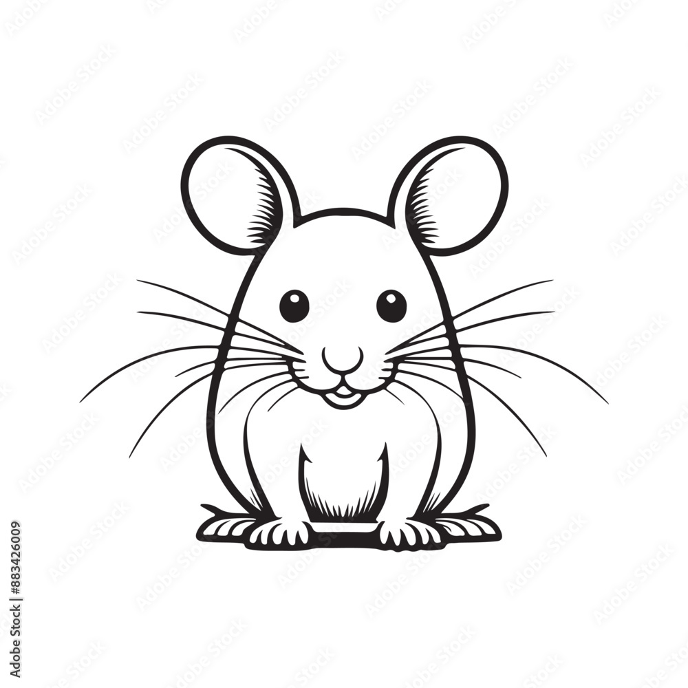Rat line art vector illustration Rat line art vector illustration