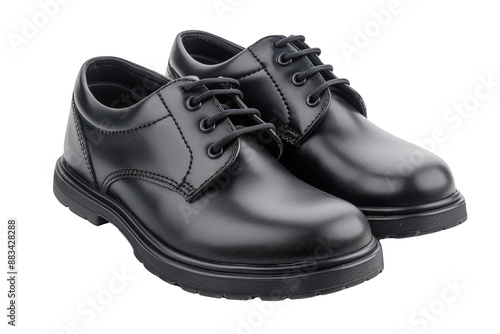 A pair of Back to School leather lace-up shoes for school or formal wear.