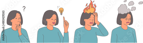 Woman gets burnt out after brainstorming and finding right solution for complex problem. Girl who came up with idea to solve problem became victim of burnout due to intense pressure