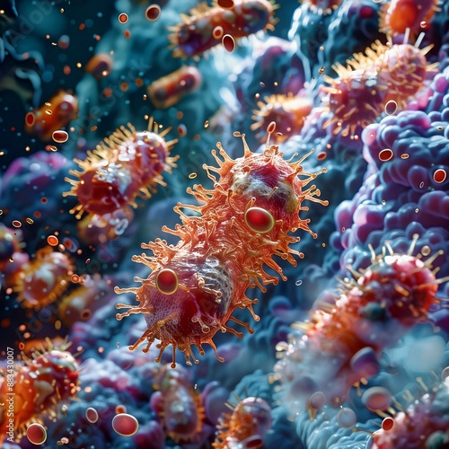 Vibrant Bacteria Growth in Petri Dish