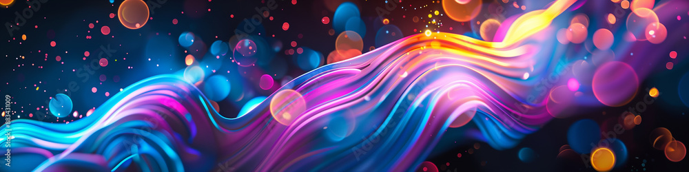 Abstract technology art Futuristic background energy wave shape lines. Place for text graphics concept design. Template poster invitation flyer banner email header. Horizontal. Generative Ai content Abstract technology art Futuristic background energy wave shape lines. Place for text graphics concept design. Template poster invitation flyer banner email header. Horizontal. Generative Ai content