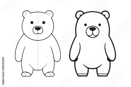 Bear line art vector illustration