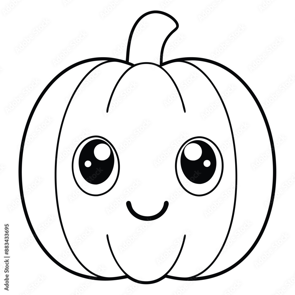 Obraz premium Cute Halloween Pumpkeen Vector on white background , Mandala coloring page
