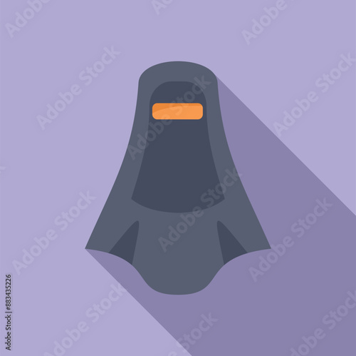 Muslim woman wearing a traditional niqab burqa, representing islamic culture and faith