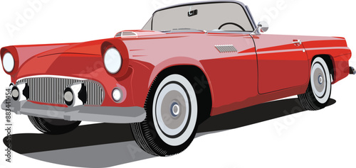 Vintage car cartoon sketch print illustration vector.classic custom muscle car racing in retro style vector illustration, for log icon badge.car design template isolated on white background