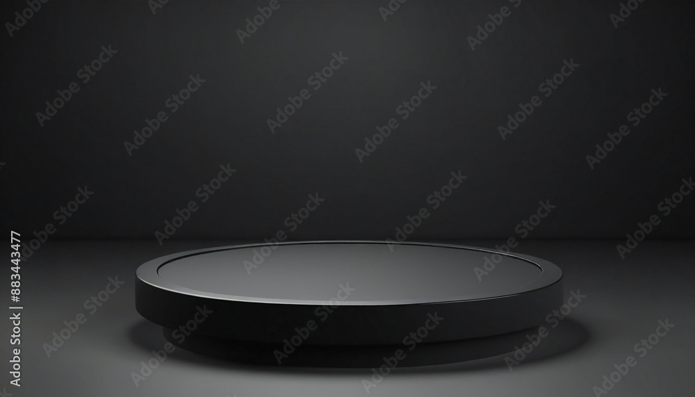 Black podium with surreal abstract background Black podium with surreal abstract background