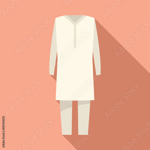 Traditional white kurta pajama suit worn by muslim men, symbolizing modesty and cultural identity