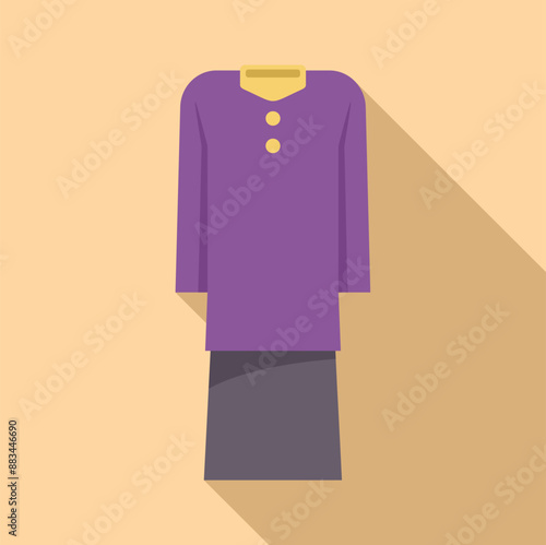 Purple kurta pajama, showing traditional muslim clothing for religious celebration or cultural event