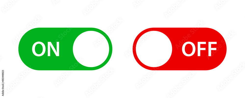 On and off toggle switch icons On and off toggle switch icons