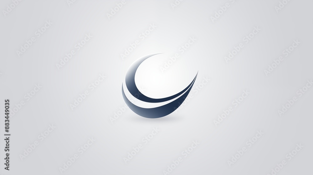 Creative Abstract Sphere Logo with Blue and White Curves Creative Abstract Sphere Logo with Blue and White Curves