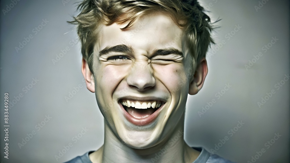 Vector : screw up one's eye, wink sign. Vector : screw up one's eye, wink sign.