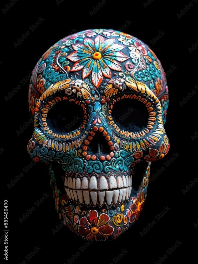 Colorful skull on black background Colorful skull on black background