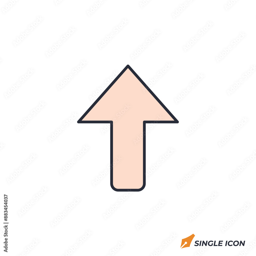 Up Arrow icon vector illustration. Up Arrow symbol isolated on white background. Up Arrow icon vector illustration. Up Arrow symbol isolated on white background.