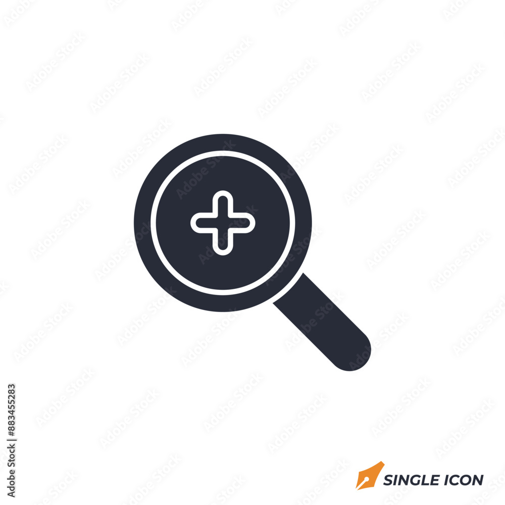 Zoom In icon vector illustration. Zoom In symbol isolated on white background. Zoom In icon vector illustration. Zoom In symbol isolated on white background.