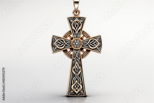 Magnificent silver ornate cross pendant