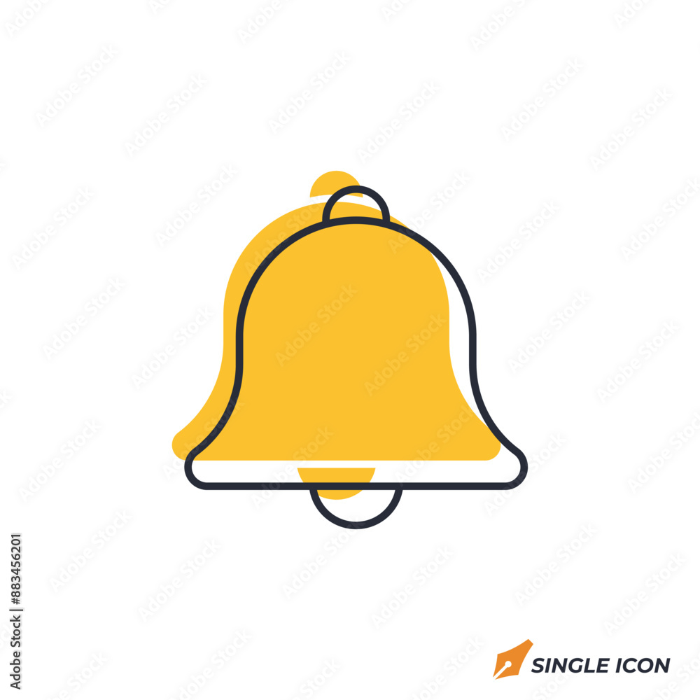 Bell icon vector illustration. Bell symbol isolated on white background. Bell icon vector illustration. Bell symbol isolated on white background.