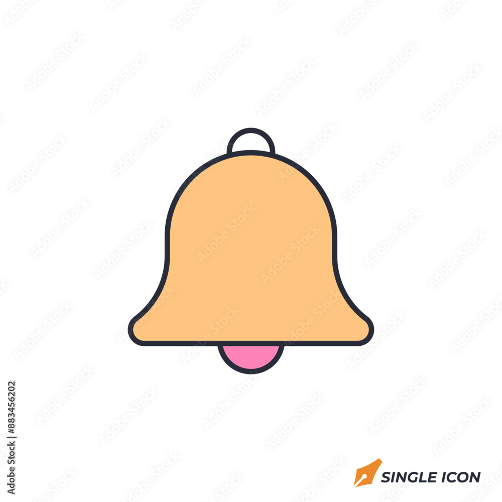 Bell icon vector illustration. Bell symbol isolated on white background. Bell icon vector illustration. Bell symbol isolated on white background.