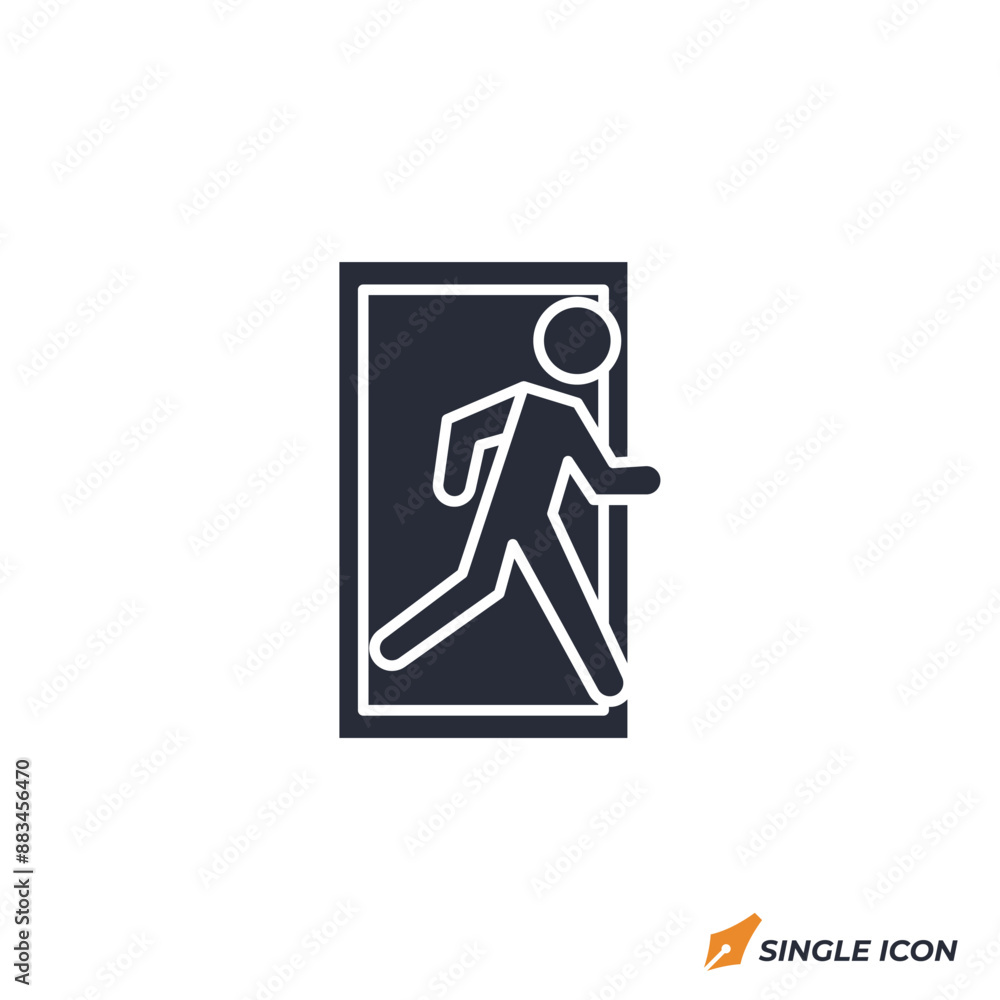 Exit icon vector illustration. Exit symbol isolated on white background Exit icon vector illustration. Exit symbol isolated on white background
