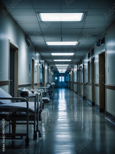 Blurred hospital hallway background © xKas