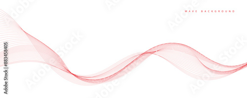 Abstract wave element for design. Digital frequency track equalizer. Stylized line art background. Vector illustration. Wave with lines created using blend tool. Curved wavy line, smooth stripe.
