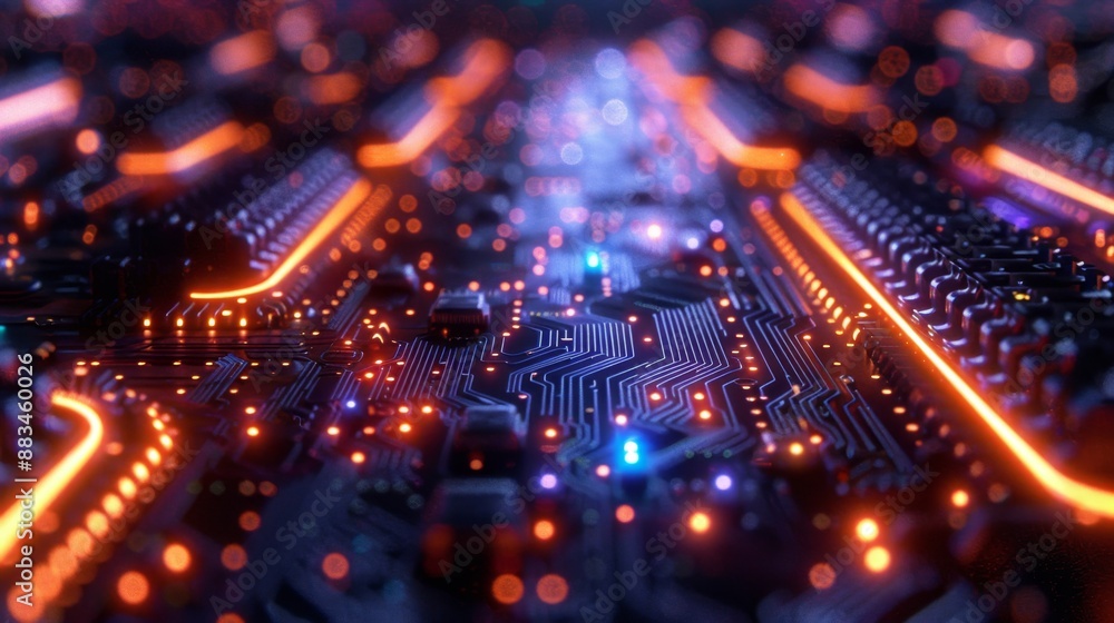 Futuristic circuit board generative ai Futuristic circuit board generative ai