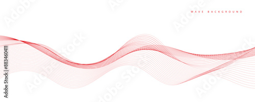 Abstract wave element for design. Digital frequency track equalizer. Stylized line art background. Vector illustration. Wave with lines created using blend tool. Curved wavy line, smooth stripe.

