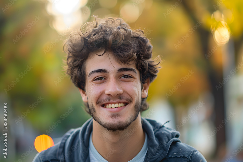 portrait of a man smiling, outdoor, blur background portrait of a man smiling, outdoor, blur background