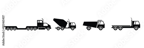 Set of Construction vehicles icons collection. construction machinery symbol. Vector illustration.