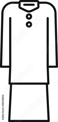 Simple line icon representing the traditional malay male clothing called baju melayu