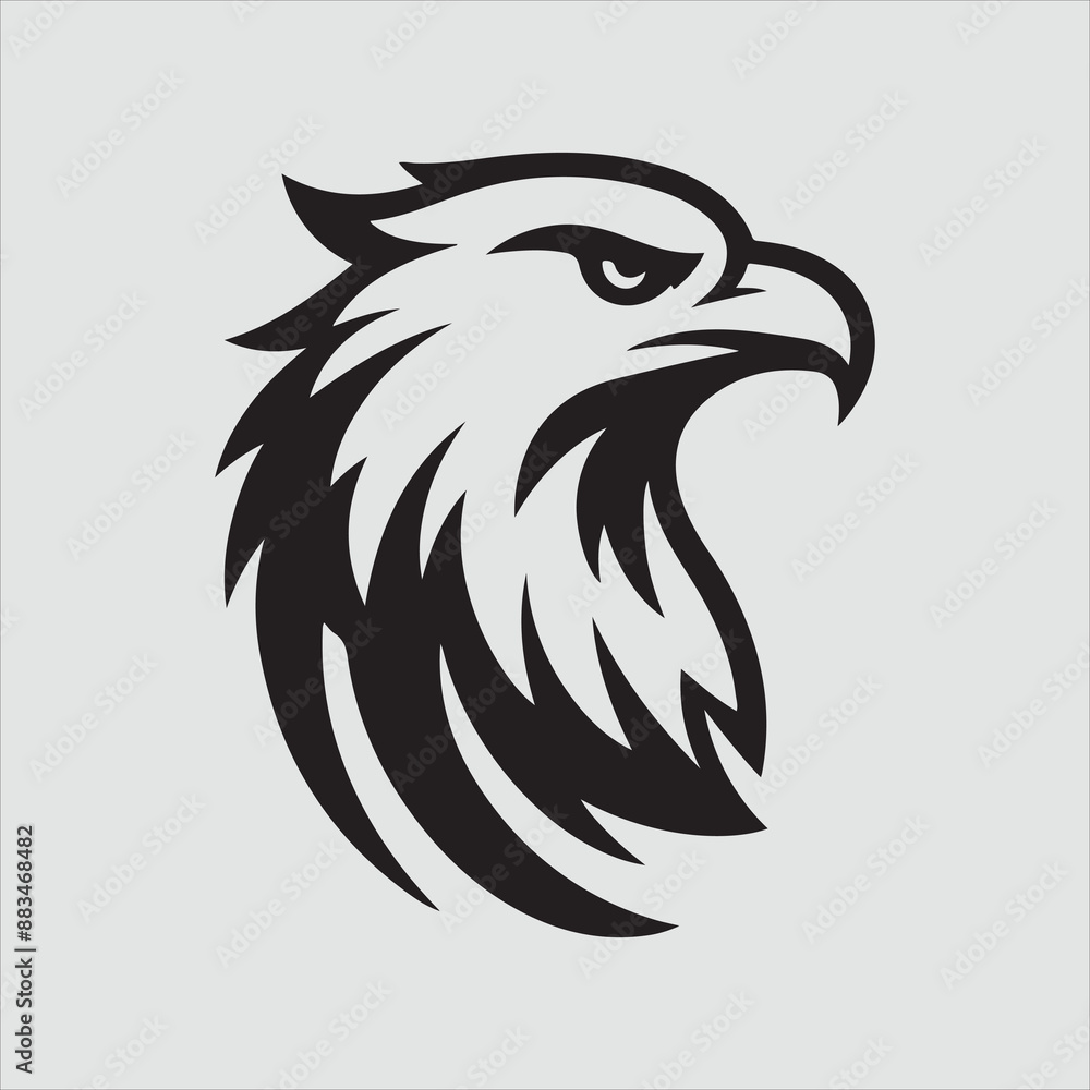 Fototapeta premium eagle head silhouette illustration Vector logo art.