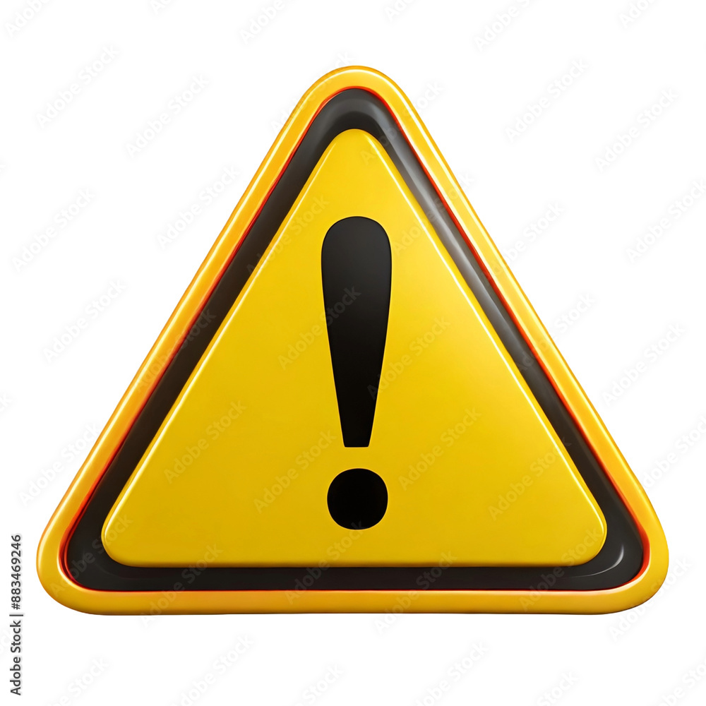 3d warning icon isolated on white background 3d warning icon isolated on white background