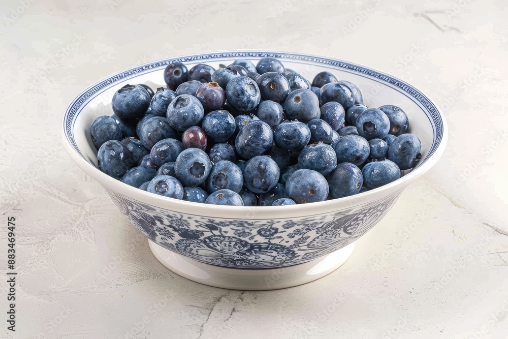 Fresh blueberries arranged in white bowl on table. Perfect for food and nutrition-related content.. Beautiful simple AI generated image in 4K, unique. Fresh blueberries arranged in white bowl on table. Perfect for food and nutrition-related content.. Beautiful simple AI generated image in 4K, unique.