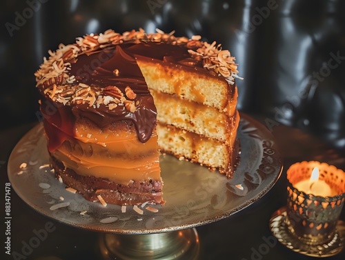 Moist Chocolate Cake with Creamy Coconut Flavor photo