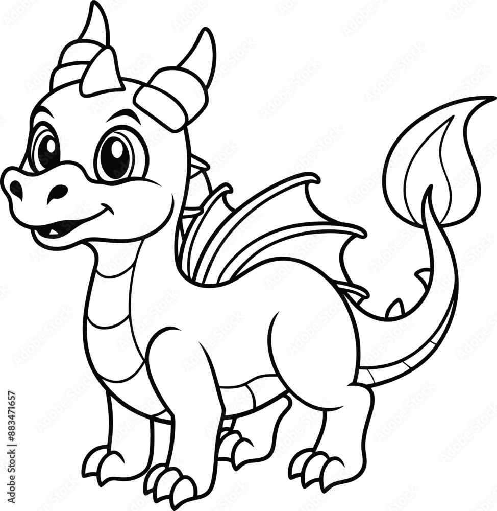 Cute Dragon wearing bow in his head vector mandala on white background , coloring page Cute Dragon wearing bow in his head vector mandala on white background , coloring page
