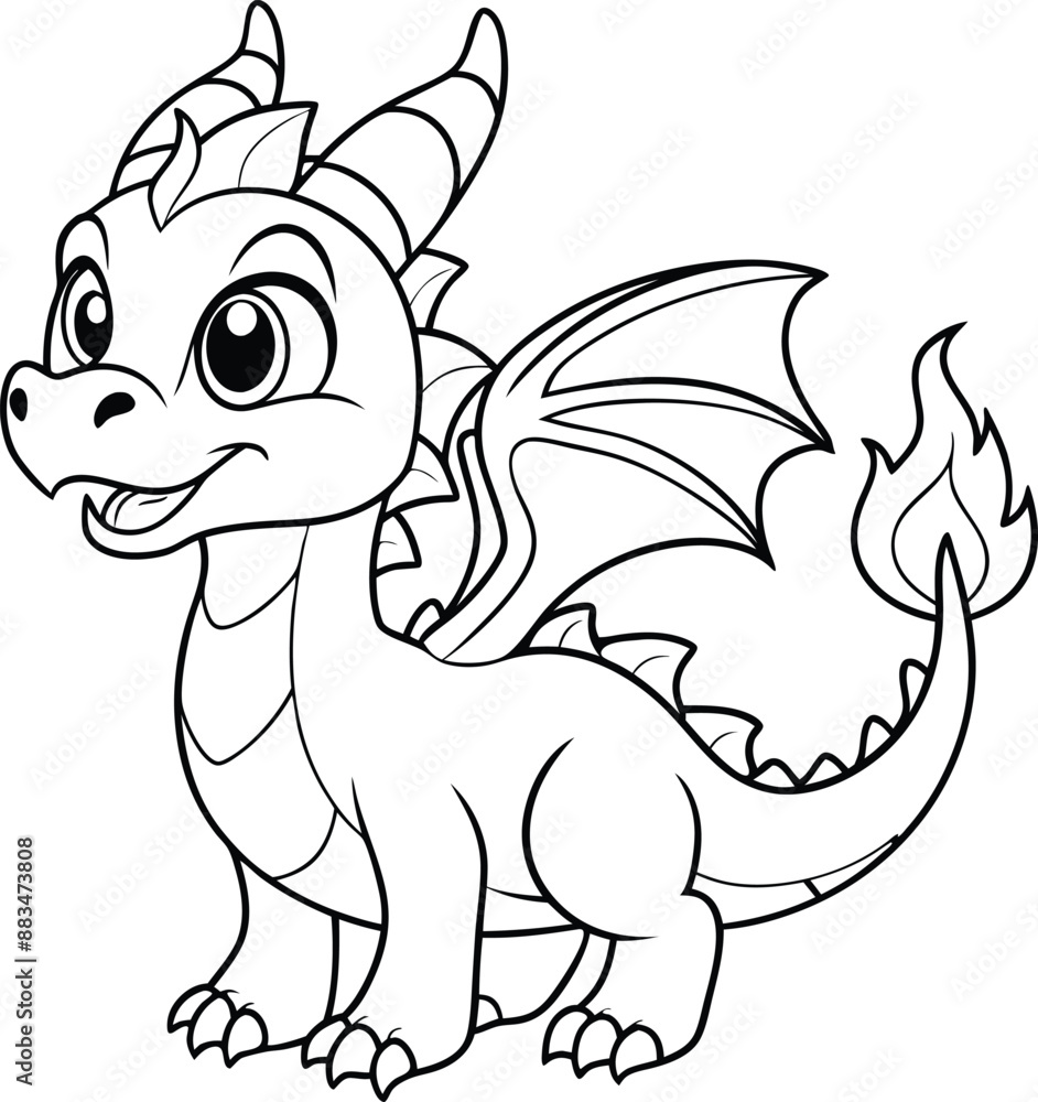 Cute Dragon wearing bow in his head vector mandala on white background , coloring page Cute Dragon wearing bow in his head vector mandala on white background , coloring page