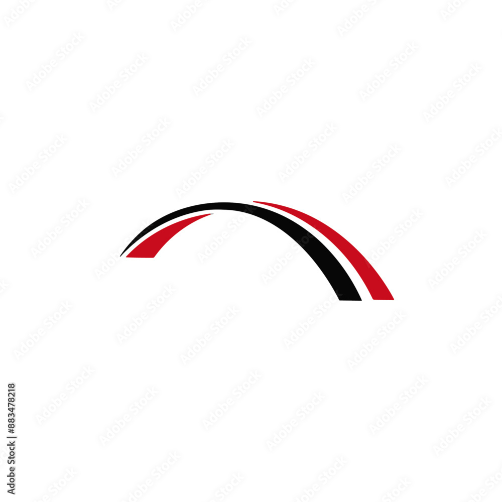 Obraz premium Bridge shape logo icon flat vector design