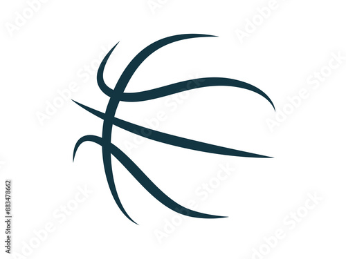 Sport ball illustration. Basketball ball illustration. Basketball lines.