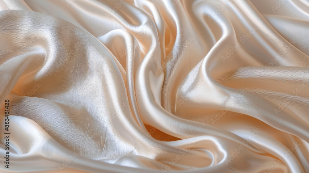 Luxurious Cream Silk Fabric with Elegant Folds and Smooth Texture for Fashion and Interior Design Luxurious Cream Silk Fabric with Elegant Folds and Smooth Texture for Fashion and Interior Design