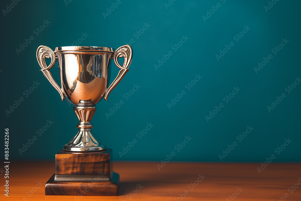 Selective focus close-up of a trophy on wooden table, Gold trophy with bokeh background, Employee of the Month, Employee Appreciation Day, victory winning cup, Golden Trophy For Winner, Game champion Selective focus close-up of a trophy on wooden table, Gold trophy with bokeh background, Employee of the Month, Employee Appreciation Day, victory winning cup, Golden Trophy For Winner, Game champion