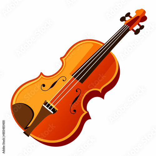 violin vector art is colorful art isolated on a white background 