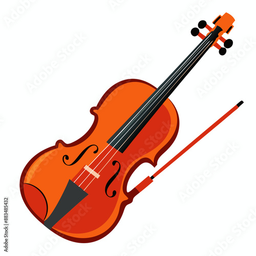 violin vector art is colorful art isolated on a white background 