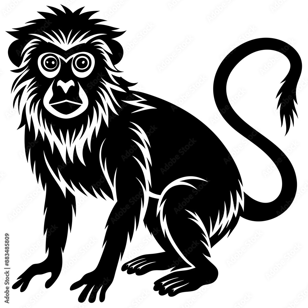 illustration of a cartoon of a monkey. illustration of a cartoon of a monkey.