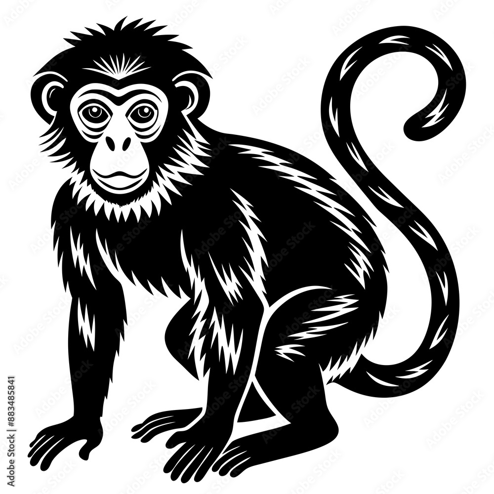 illustration of a cartoon of a monkey. illustration of a cartoon of a monkey.