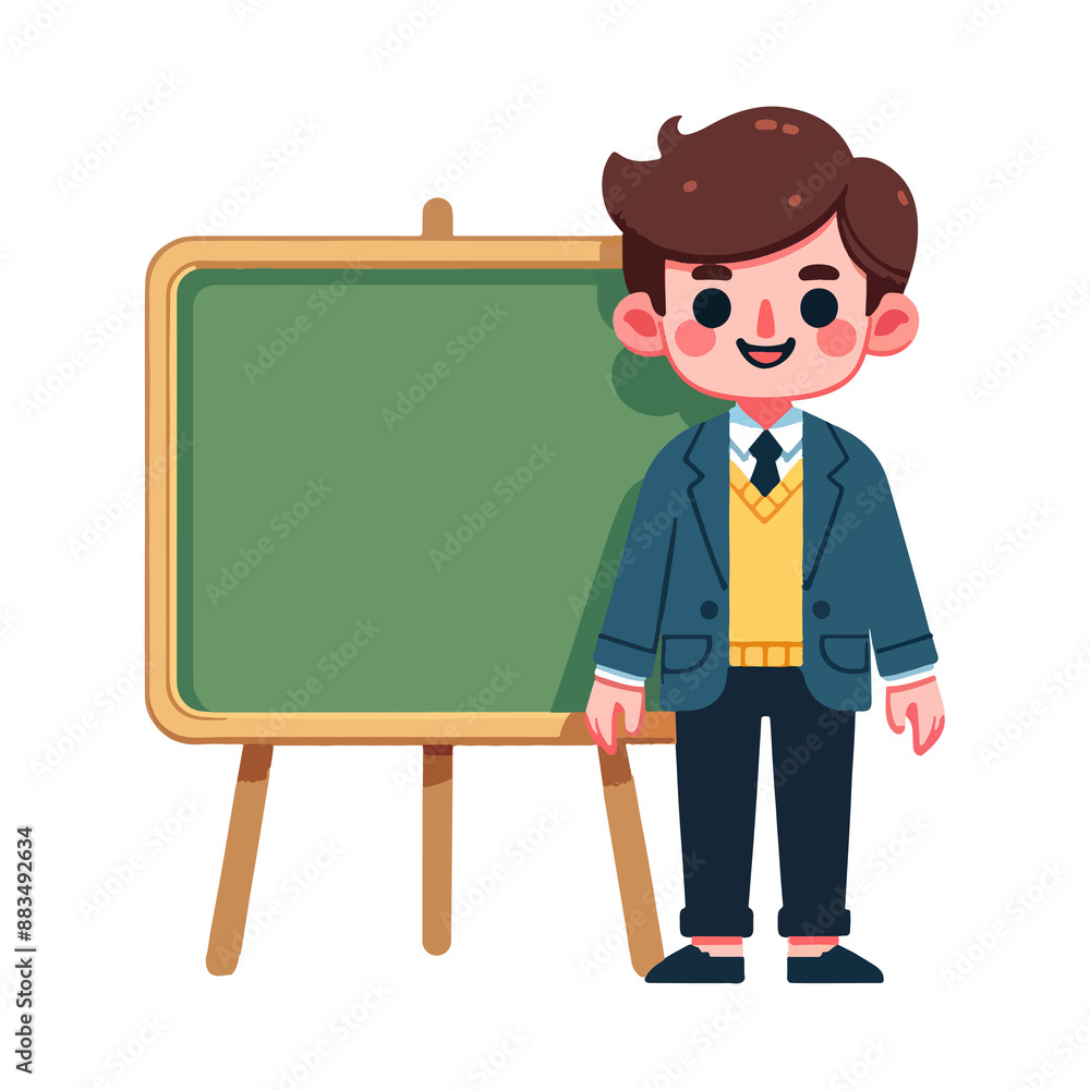 male teacher in classroom with blackboard male teacher in classroom with blackboard