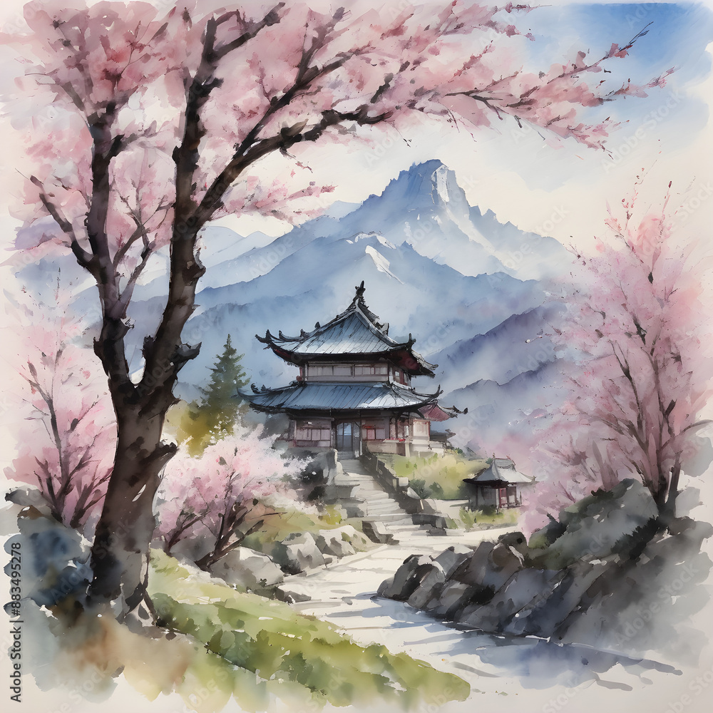 japanese temple in the morning japanese temple in the morning