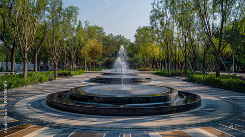 Miniature City Park: The scene showcases a meticulously designed miniature city park, featuring a mix of natural and man-made elements that create a welcoming and vibrant atmosphere.